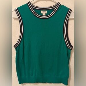 J. Crew Teal and Black Trim Tank Top